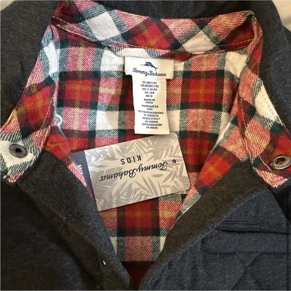 Tommy Bahama Quilted Jacket W/ Flannel lining Size Medium Charcoal Gray NWT - Picture 5 of 11